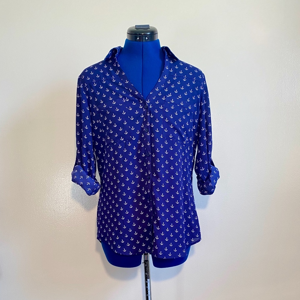 Express Anchor-Print Portofino Shirt - Size: S